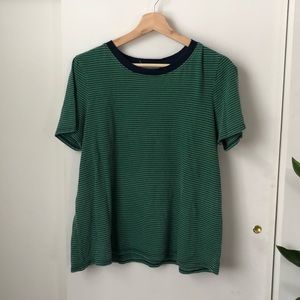 Truly Madly Deeply Green and Navy Tee